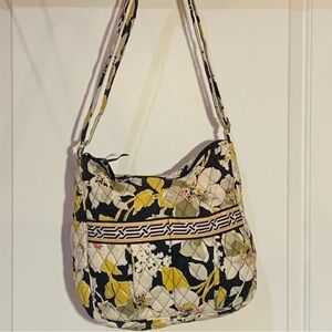 Vintage Vera Bradley Dogwood (Retired) Shoulder Bag Purse Black Yellow White